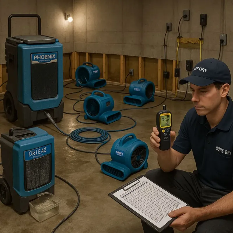 Structural Drying and Dehumidification process in Ridgewood, NJ